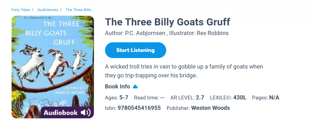 The Three Billy Goats Gruff (P.C. Asbjornsen)