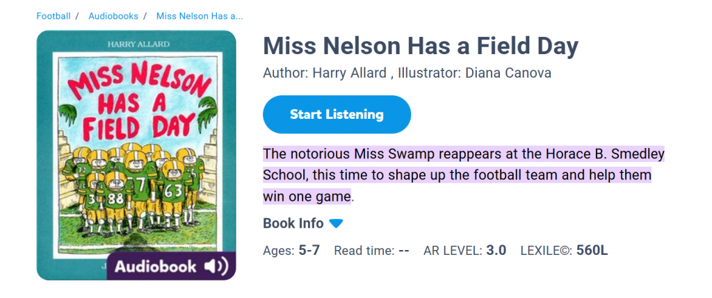 Miss Nelson Has a Field Day