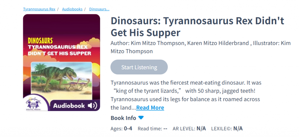 Dinosaurs: Tyrannosaurus Rex Didn't Get His Supper