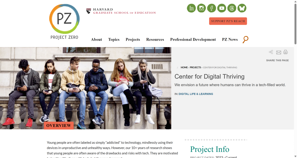 Center for Digital Thriving’s Contributions