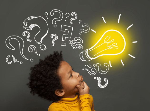 child thinking actively while reading representing the simple view of reading decoding and comprehension