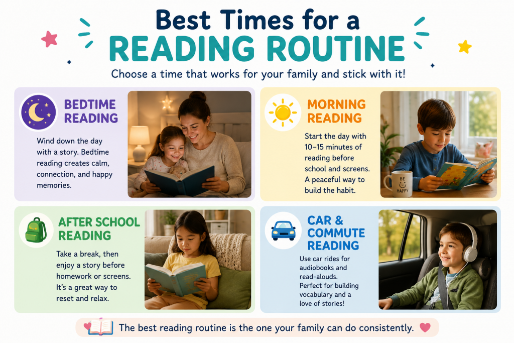 Best times to create a reading routine for kids